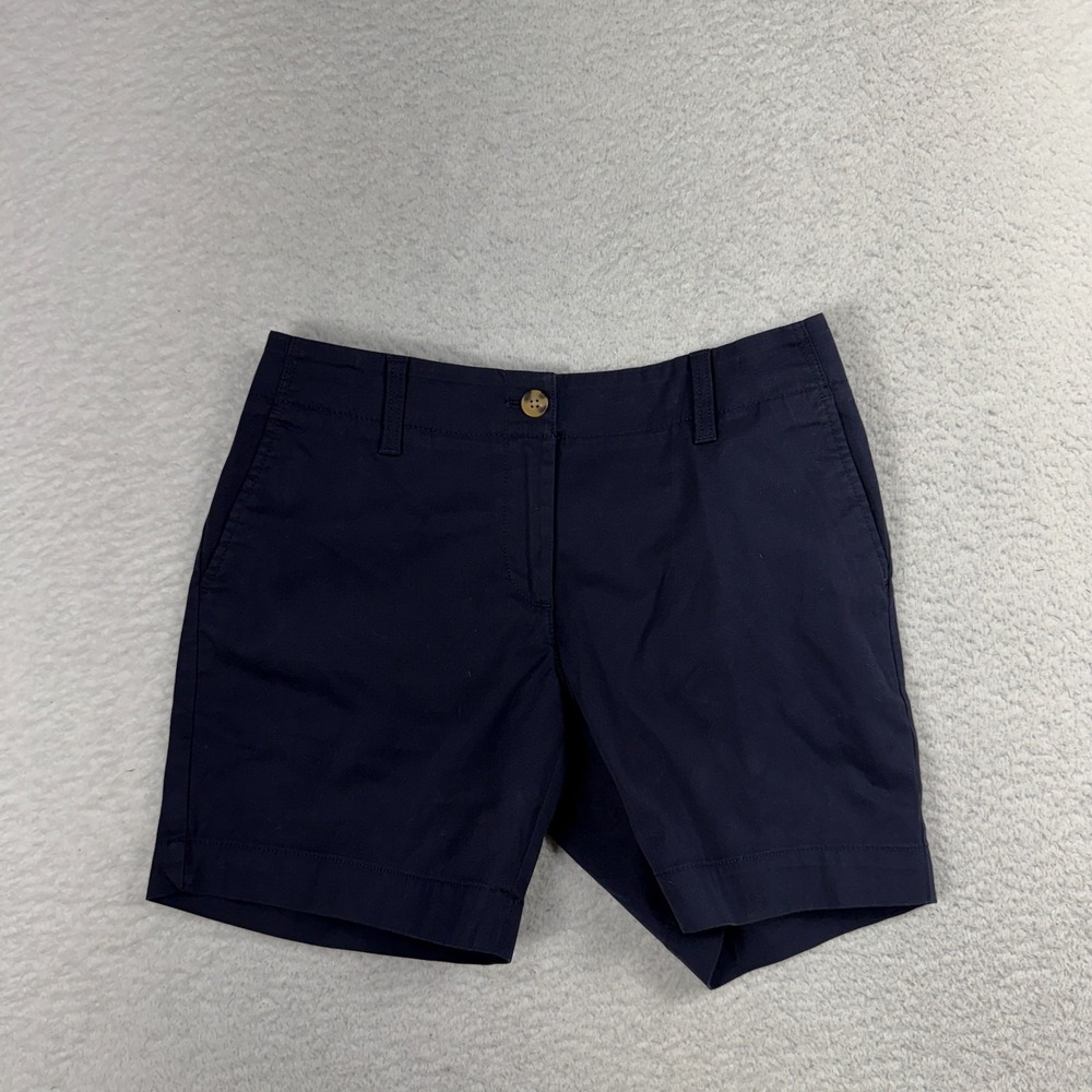 Talbots Women’s 2P Relaxed Chino Shorts 6" (W29x6) Navy Blue Golf Stretch